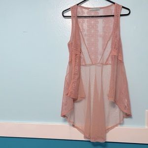 Small maurices lace pink kimono